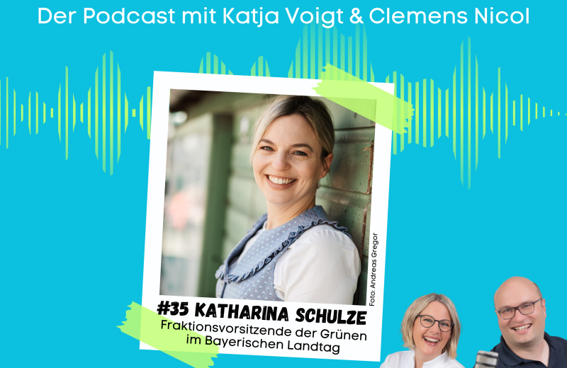 Cover Katharina Schulze. Sie ist zu Gast im Podcast "Das versendet sich" von Katja Voigt & Clemens Nicol